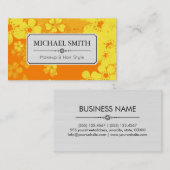 メイクアップヘアスタイルモダンレトロフローラルパターン#6 名刺 (正面/裏面)