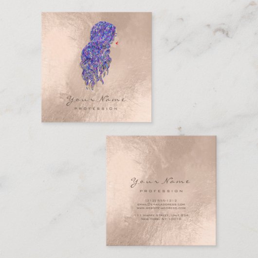 メイクアップヘアドライザーラッシュマーメイドスクエア スクエア名刺 (正面/裏面)