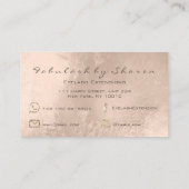 メイクアップヘアドレッサーラッシュマーメイドアイボリーバラ 名刺 (裏面)