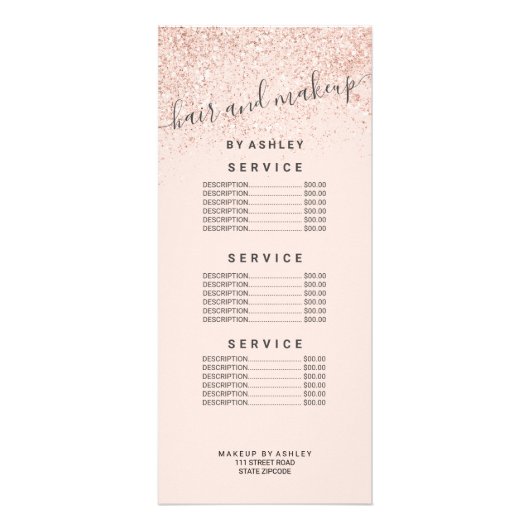 メイクアップヘアバラグリッターパステル赤面ピンク価格 ラックカード (正面)