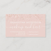 メイクアップヘアバラ金ゴールドグリッターパステル赤面ピンク 予約カード (裏面)