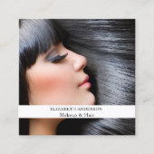 メイクアップヘアフォトQRコードSNS スクエア名刺 (正面)