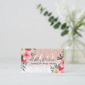 メイクアップヘアフローラ大理石バラ金ゴールドグリッター 名刺 (スタンド正面)