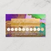 メイクアップヘアマーブルウォーターカラー金ゴールド紫グリーン ロイヤリティカード (正面)