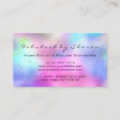 メイクアップヘアーブラッシュグリッタードリップシザーズピンク 名刺 (裏面)