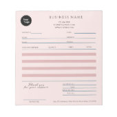 メイクアップヘア美しいサロンバラ金ゴールド請求書売上 ノートパッド (正面)