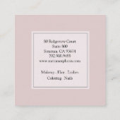 メイクアップヘア美しいサロンピンク赤面 スクエア名刺 (裏面)