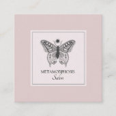 メイクアップヘア美しいサロンピンク赤面 スクエア名刺 (正面)