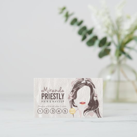 メイクアップヘア美しいサロンロイヤリティパンチアポイントメント 予約カード (スタンド正面)