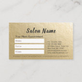 メイクアップヘア美しいサロンロイヤリティパンチアポイントメント 予約カード (裏面)