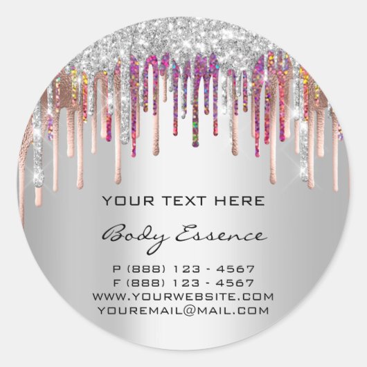 メイクアップホログラフィードリップバラシルバーグレイ休日 ラウンドシール (正面)