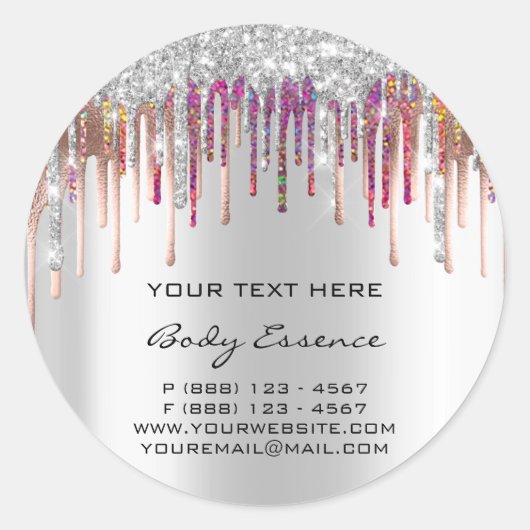 メイクアップホログラフィードリップバラシルバーホリデー ラウンドシール (正面)