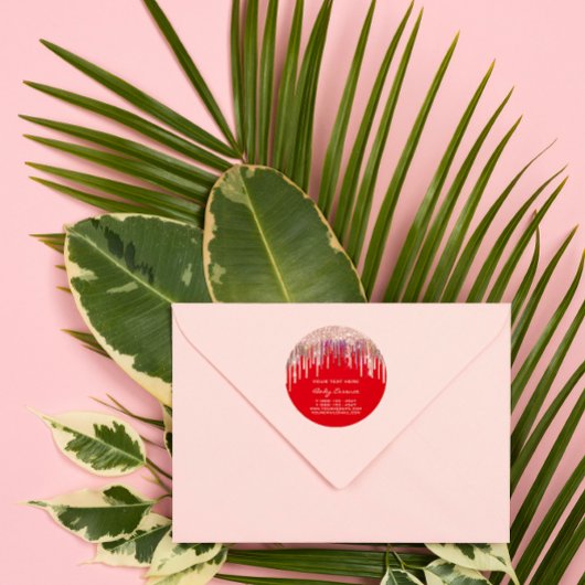 メイクアップホログラフィードリップバラ赤い休日 ラウンドシール