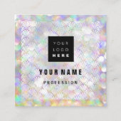 メイクアップホログラフユニークアイアッシュユニークロゴ スクエア名刺 (正面)