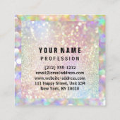 メイクアップホログラフユニークグリッターアイアッシュロゴ スクエア名刺 (裏面)