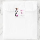 メイクアップホワイト美しい誕生日パーティー好意ステッカー スクエアシール (バッグ)