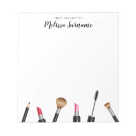 メイクアップマスカラ、口紅、鉛筆、ブラシ&名前 ノートパッド