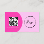 メイクアップモダンアーチホットピンクフォトロゴ 名刺 (裏面)