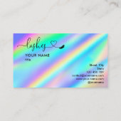 メイクアップモダンアーティストの目がホログラフィックに光る 名刺 (裏面)