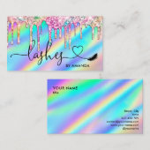 メイクアップモダンアーティストの目がホログラフィックバスを点滅 名刺 (正面/裏面)