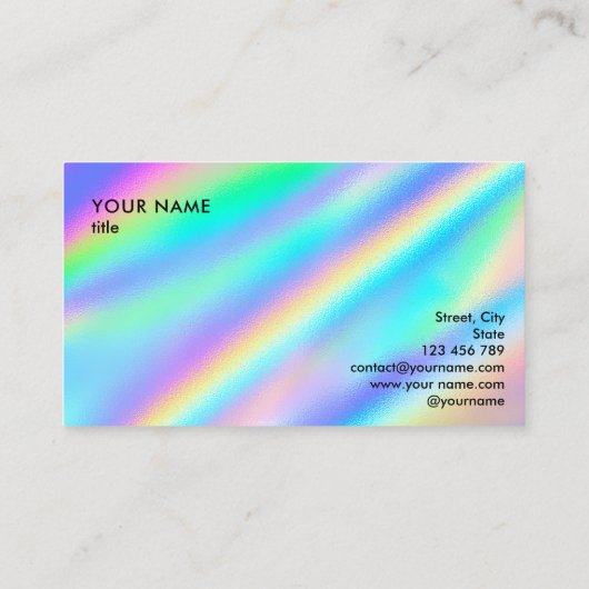 メイクアップモダンアーティストの目がホログラフィックバスを点滅 名刺 (裏面)