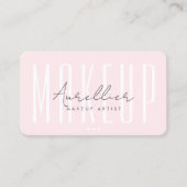 メイクアップモダンアーティストまぶしブロウズモノグラムピンク 名刺 (正面)