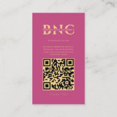 メイクアップモダンアーティストピンク金ゴールドインスタグラム美しい 名刺 (裏面)