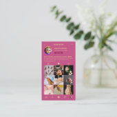 メイクアップモダンアーティストピンク金ゴールドインスタグラム美しい 名刺 (スタンド正面)