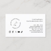 メイクアップモダンアーティストミニマルなサークル顔ロゴ 名刺 (裏面)