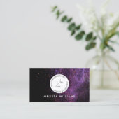 メイクアップモダンアーティストミニマルなサークル顔ロゴ 名刺 (スタンド正面)