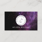 メイクアップモダンアーティストミニマルなサークル顔ロゴ 名刺 (正面)