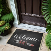 メイクアップモダンアーティスト美しいサロンリップスティックへようこそ ドアマット