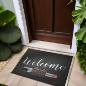 メイクアップモダンアーティスト美しいサロンリップスティックへようこそ ドアマット