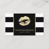 メイクアップモダンアーティスト金ゴールドグリッターリップサロン 名刺 (正面)