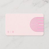 メイクアップモダンピンクイニシャルQRコードソーシャルメディア 名刺 (正面)