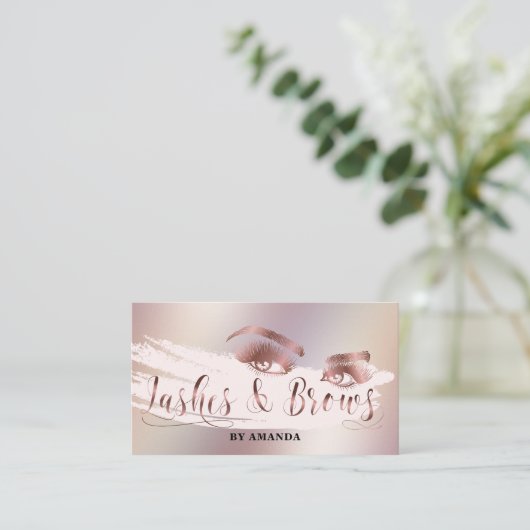 メイクアップラッシュアイブロウズ眉バラ金ゴールド 名刺 (スタンド正面)