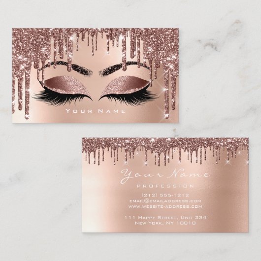 メイクアップラッシュグリッターバラ爪、 ネイルアイスキニー 名刺 (正面/裏面)