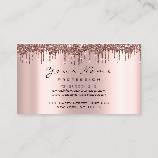 メイクアップラッシュグリッターバラ爪、 ネイルマニキュアブラウン 名刺 (裏面)