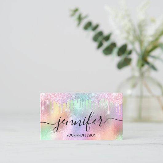 メイクアップラッシュヘア爪、 ネイルホログラフィックドリップ 名刺 (スタンド正面)