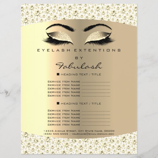 メイクアップラッシュ美しいダイヤモンドホワイトフライヤー価格表 チラシ (正面)