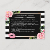 メイクアップリップの指示のヒント – ピンクのフローラ 名刺 (正面)