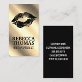 メイクアップリップスティック染色 |メタリック金ゴールド 名刺 (正面/裏面)