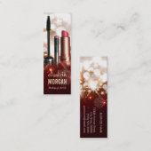 メイクアップリップスティック眉毛鉛筆モダン金ゴールドグリッター スキニー名刺 (正面/裏面)