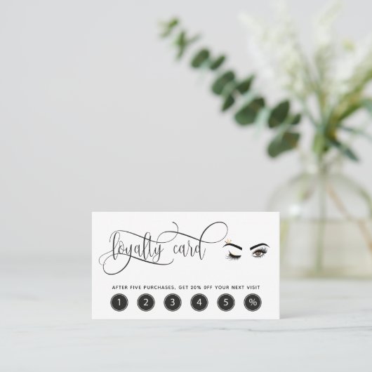 メイクアップロイヤリティカードウィンク目の点滅の延長 名刺 (スタンド正面)