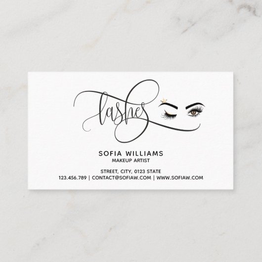 メイクアップロイヤリティカードウィンク目の点滅の延長 名刺 (裏面)