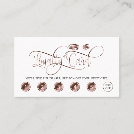 メイクアップロイヤリティカードバラ金ゴールド美しいまつ 名刺 (正面)