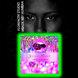 メイクアップロゴリップクラフトグラフィドリップベリーQRCODEロゴ スクエア名刺