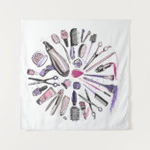 メイクアップ円デザイン タペストリー (正面(横))