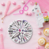 メイクアップ円デザイン ペーパープレート (パーティー)