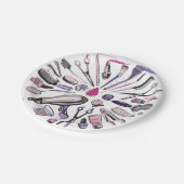 メイクアップ円デザイン ペーパープレート (アングル)